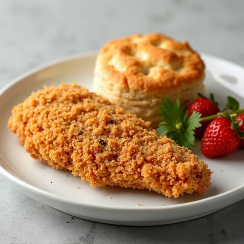 Crispy Baked Chicken with Fluffy Whole Wheat Biscuits