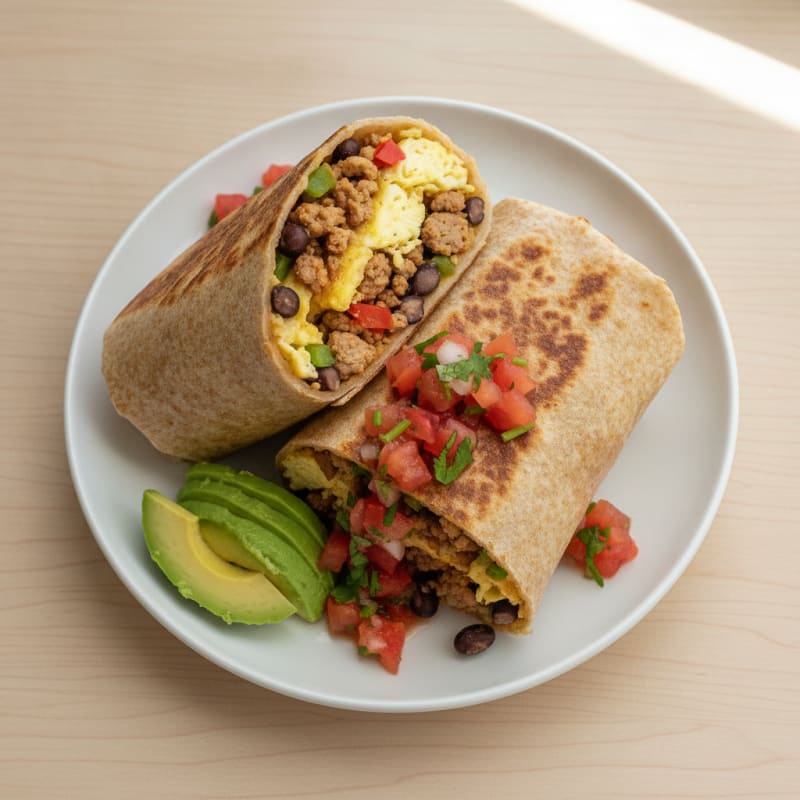 Loaded Breakfast Burrito with Salsa