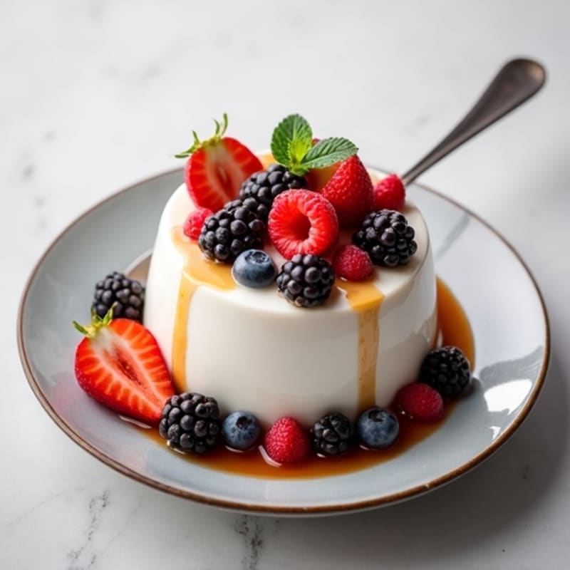 Greek Yogurt Protein Pudding with Mixed Berries