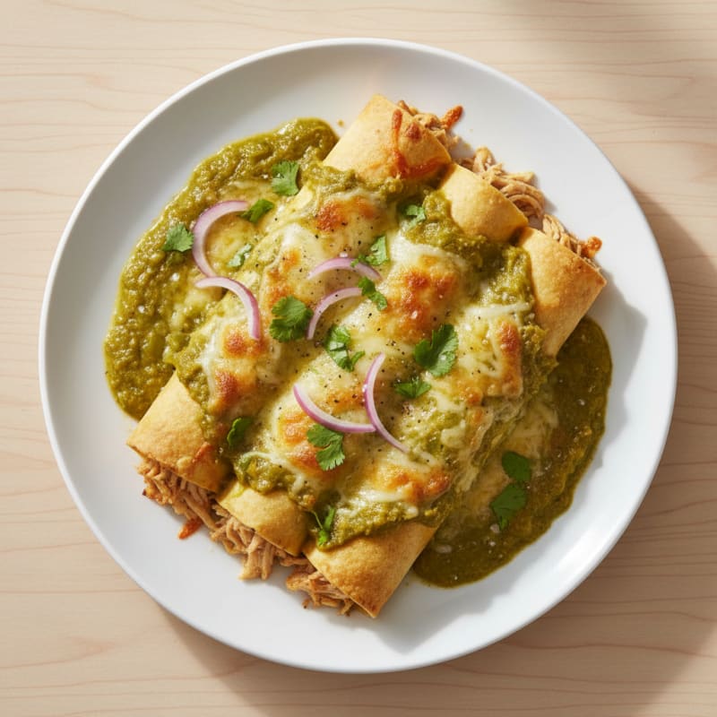 Creamy Chicken Green Chile Enchiladas