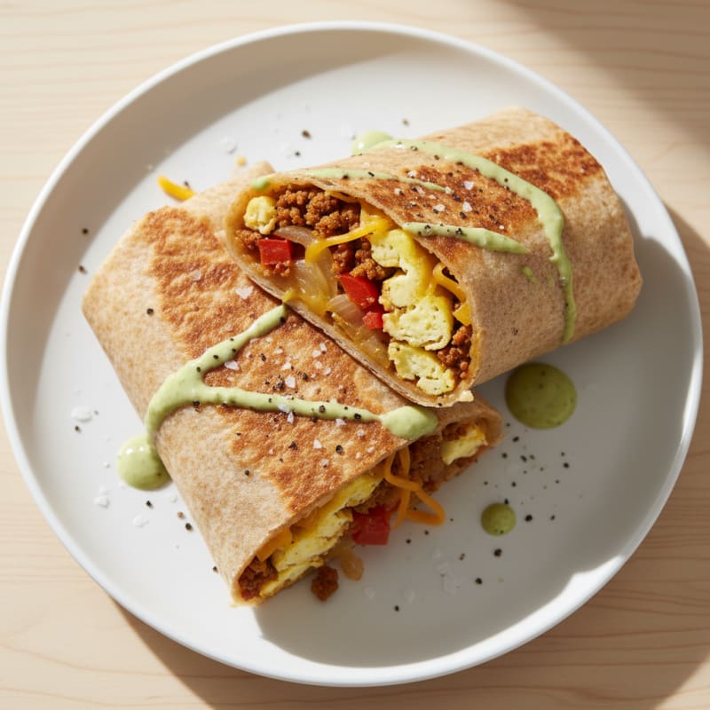 Crispy Chorizo and Egg Breakfast Burrito