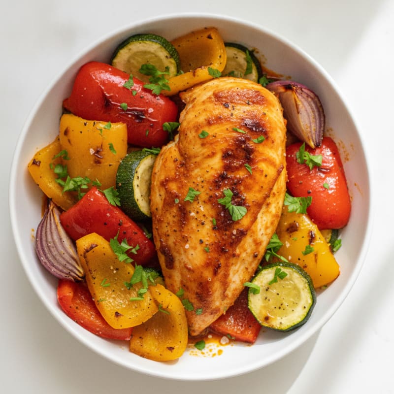 Spicy Harissa Chicken with Roasted Vegetables