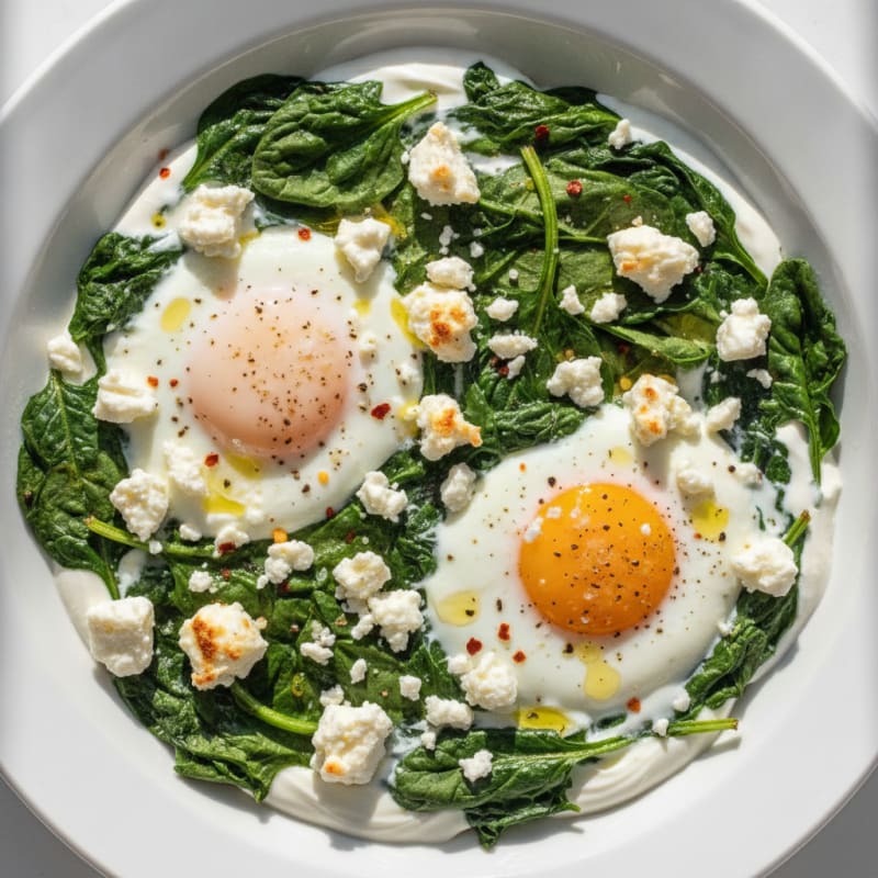 Baked Eggs with Spinach and Feta