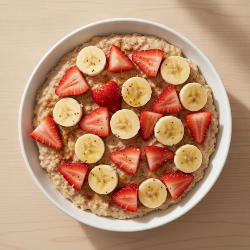 Strawberry Banana Protein Oatmeal Bowl