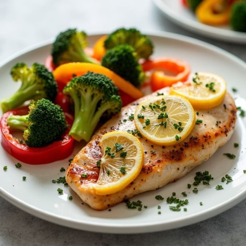Sheet Pan Lemon Herb Chicken with Roasted Broccoli and Bell Peppers