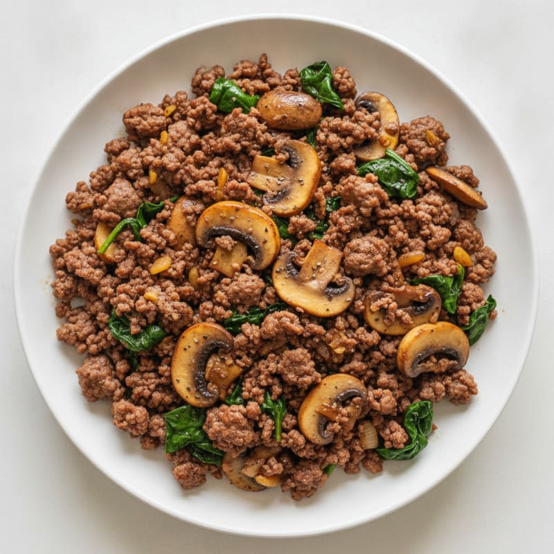 Savory Ground Beef and Mushroom Skillet