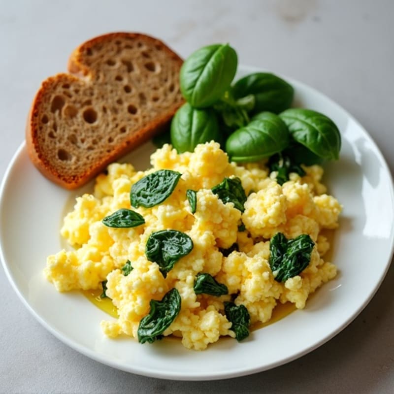 Egg White Scramble with Spinach and Cottage Cheese