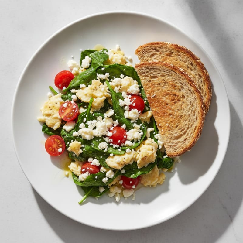 Egg White Scramble with Spinach and Feta