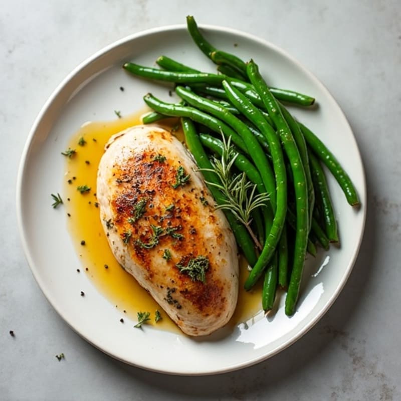 Herb-Roasted Turkey Breast with Garlic Green Beans