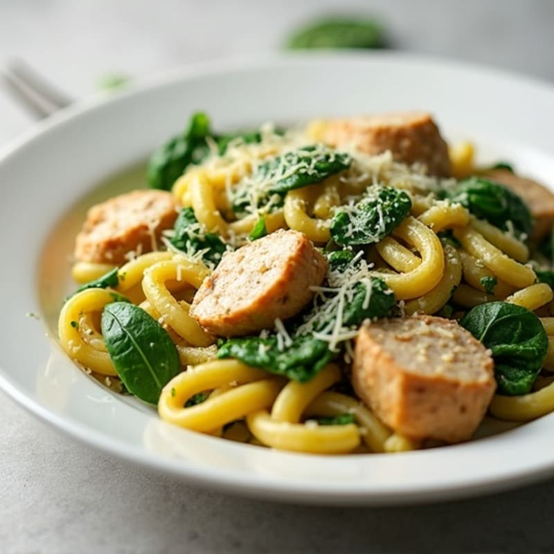 Creamy Chicken Pesto Pasta with Fresh Spinach