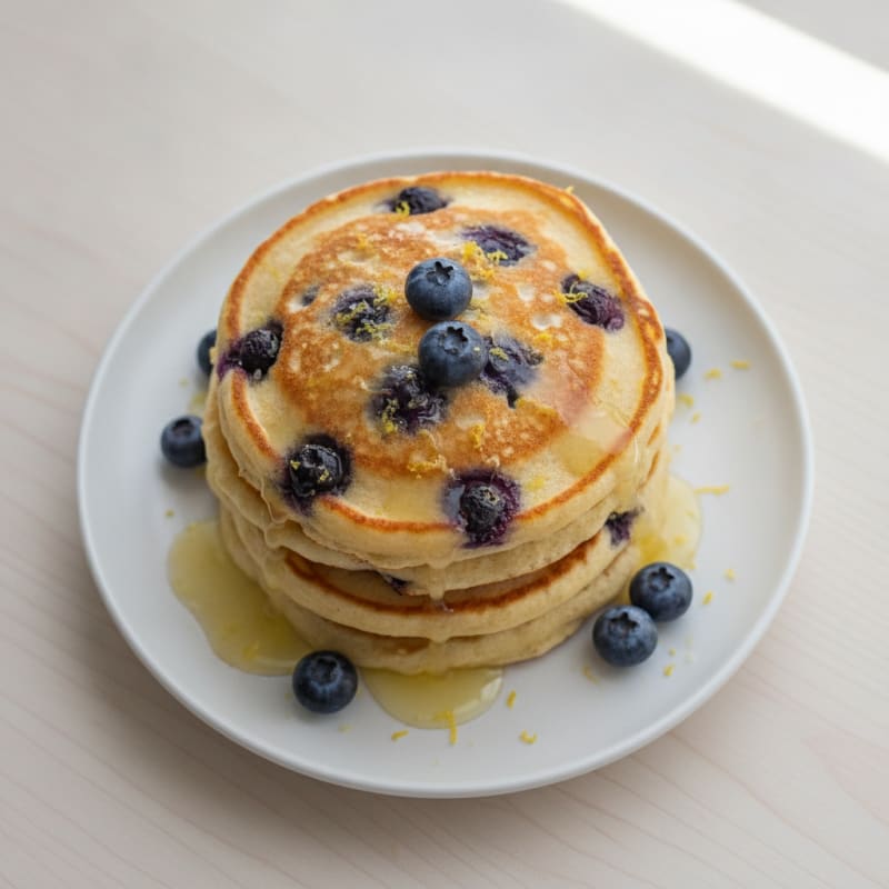 Blueberry Ricotta Pancakes with Lemon Zest