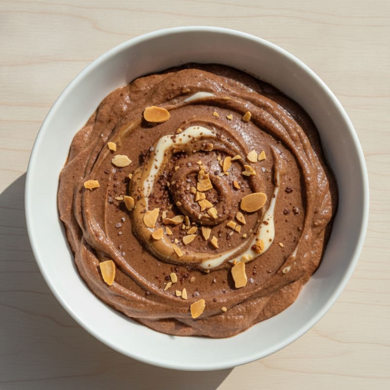 Creamy Vegan Protein Mousse with Almond Butter and Cocoa