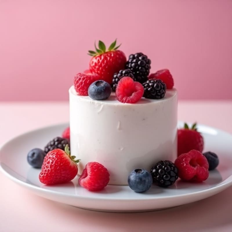 Greek Yogurt Protein Mousse with Mixed Berries