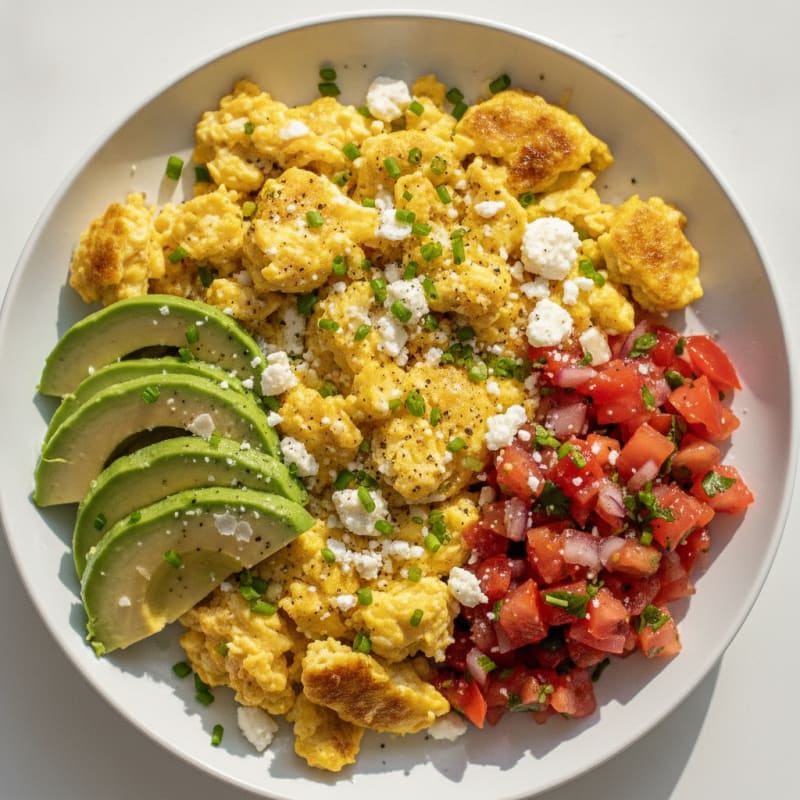 Scrambled Eggs with Avocado and Fresh Salsa