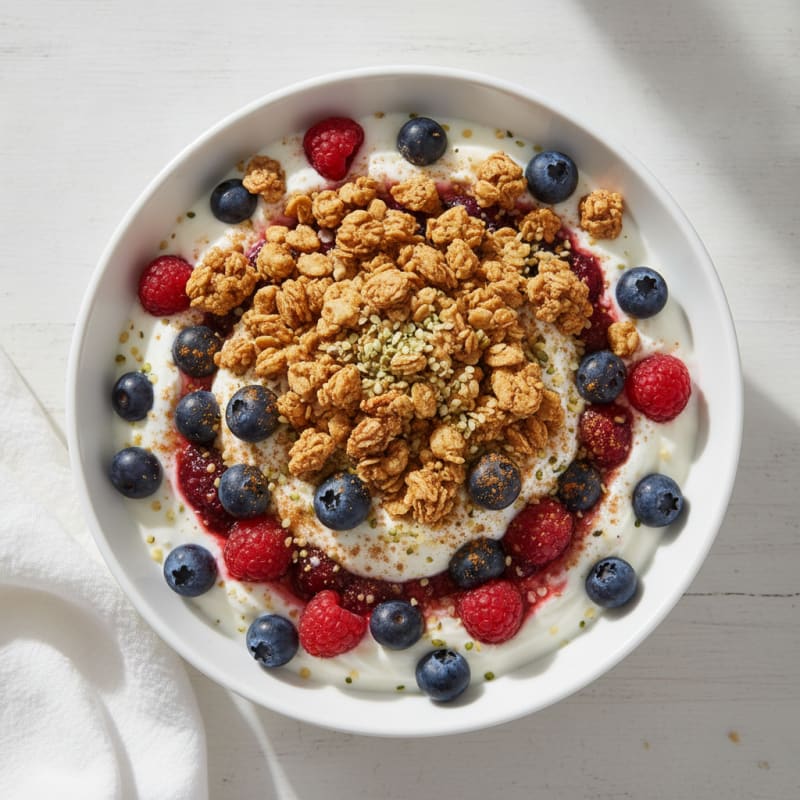 Hearty Berry and Granola Yogurt Parfait