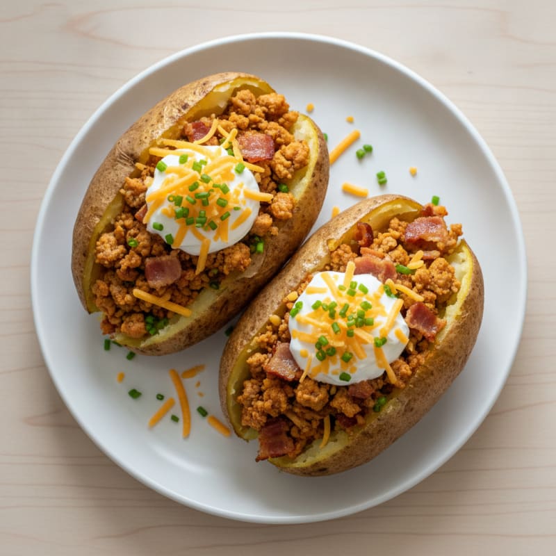 Loaded Baked Potatoes with Bacon and Chives