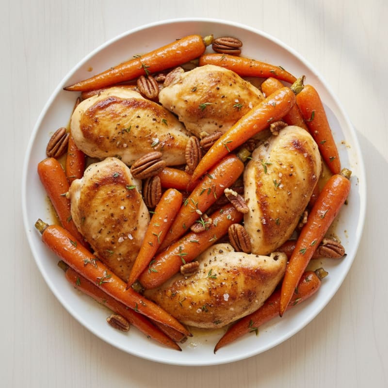 Maple-Glazed Roasted Carrots with Pecans