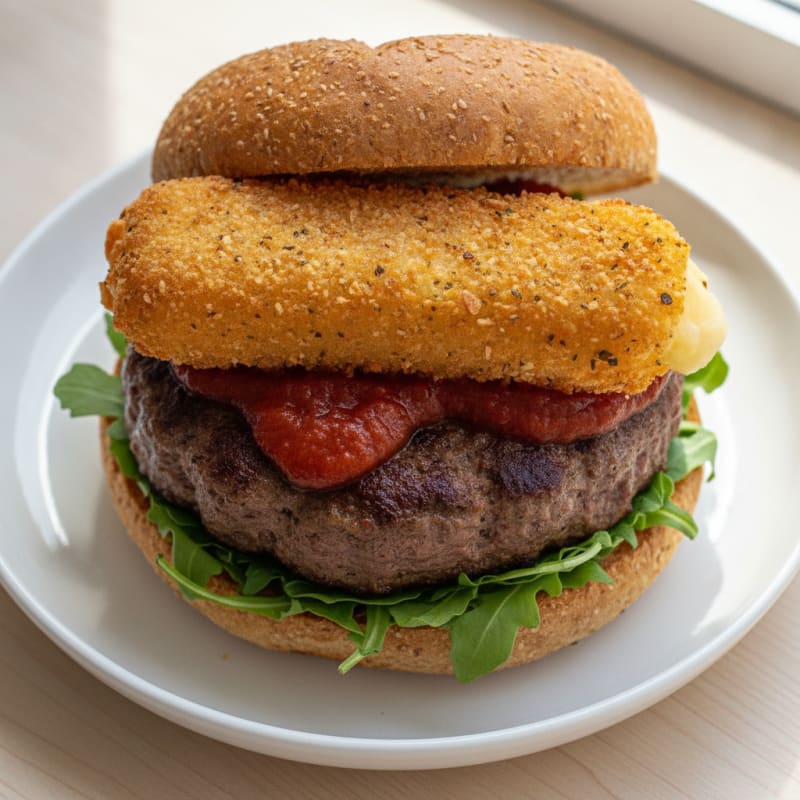 Mozzarella Stick Beef Burger