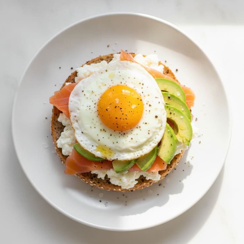 Avocado Everything Bagel with Fried Egg