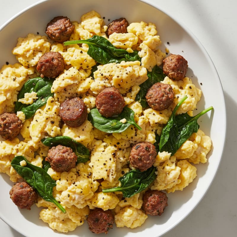 Scrambled Eggs with Savory Sausage