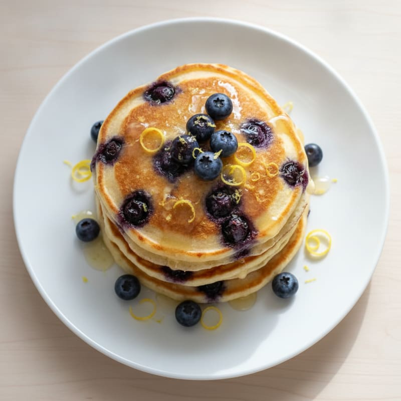 Blueberry Ricotta Pancakes with Lemon Zest