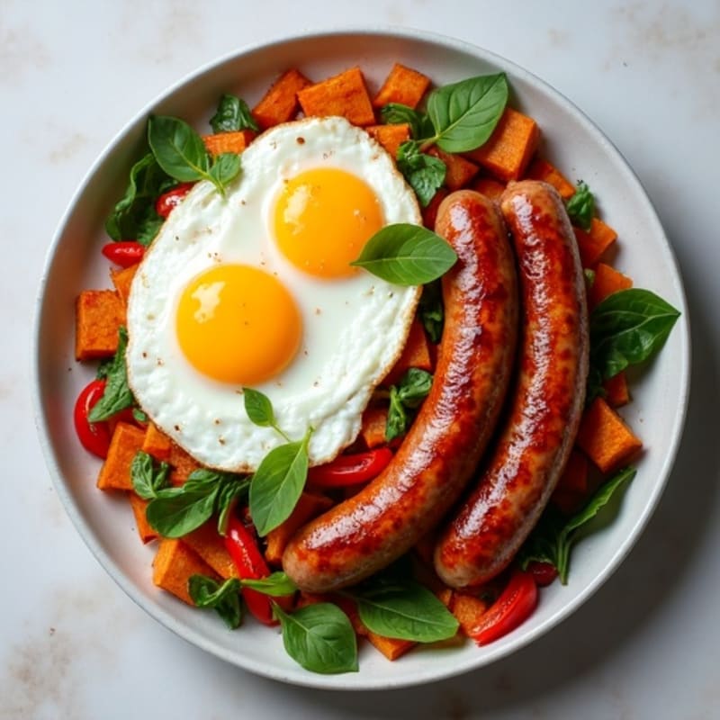 Crispy Sweet Potato Hash with Fried Eggs