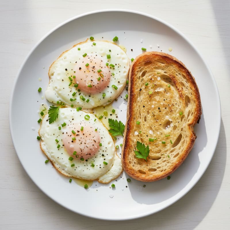 Pan-Seared Eggs with Toasted Sourdough