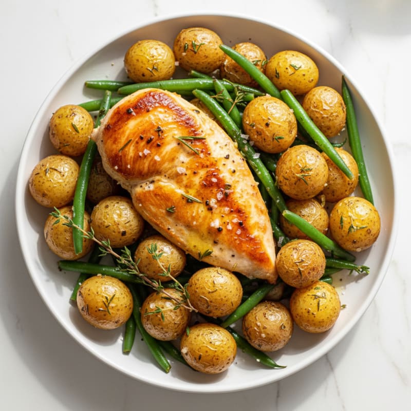 Garlic Herb Baby Potatoes with Pan-Seared Chicken