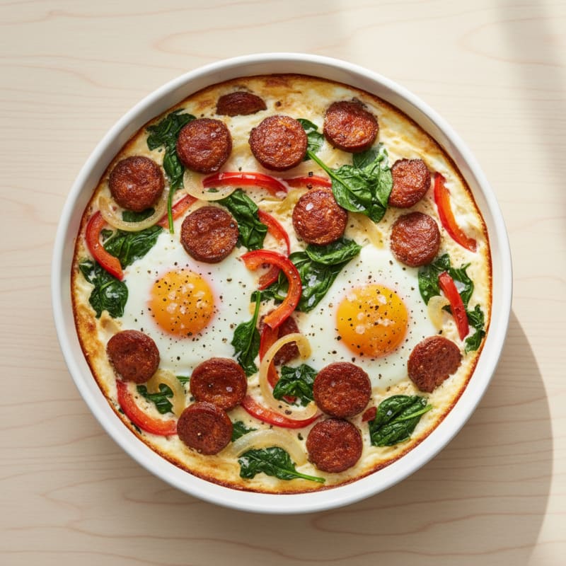 Creamy Baked Eggs with Smoky Chorizo
