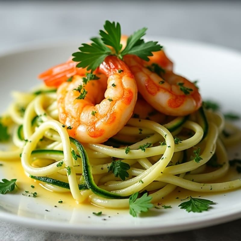 Lemon-Garlic Butter Shrimp with Herb Zucchini Noodles