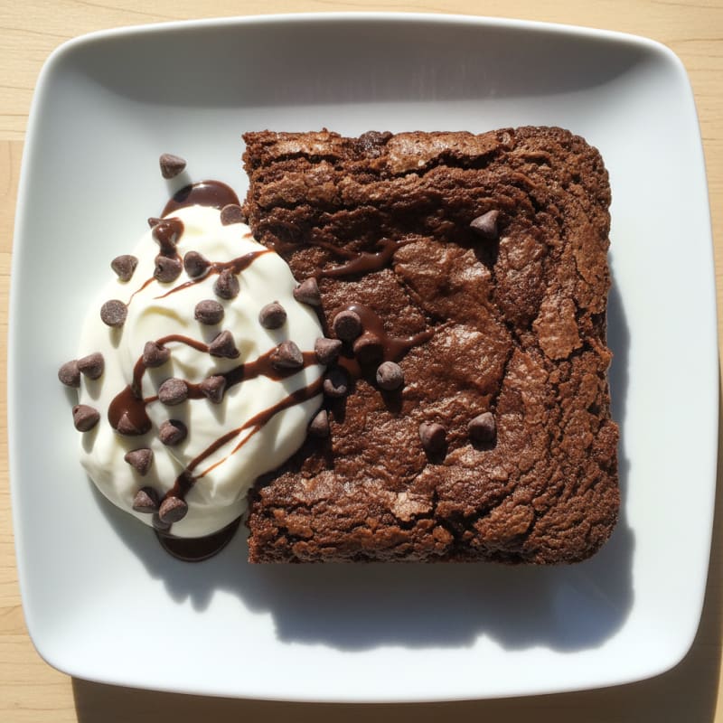 High-Protein Chocolate Brownie with Greek Yogurt