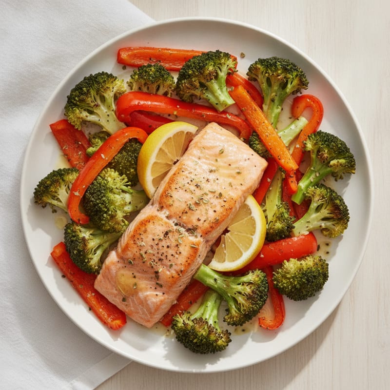 Herb-Roasted Salmon with Roasted Vegetables