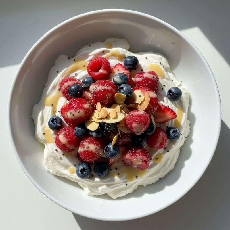 Creamy Greek Yogurt with Mixed Berries and Vanilla Protein