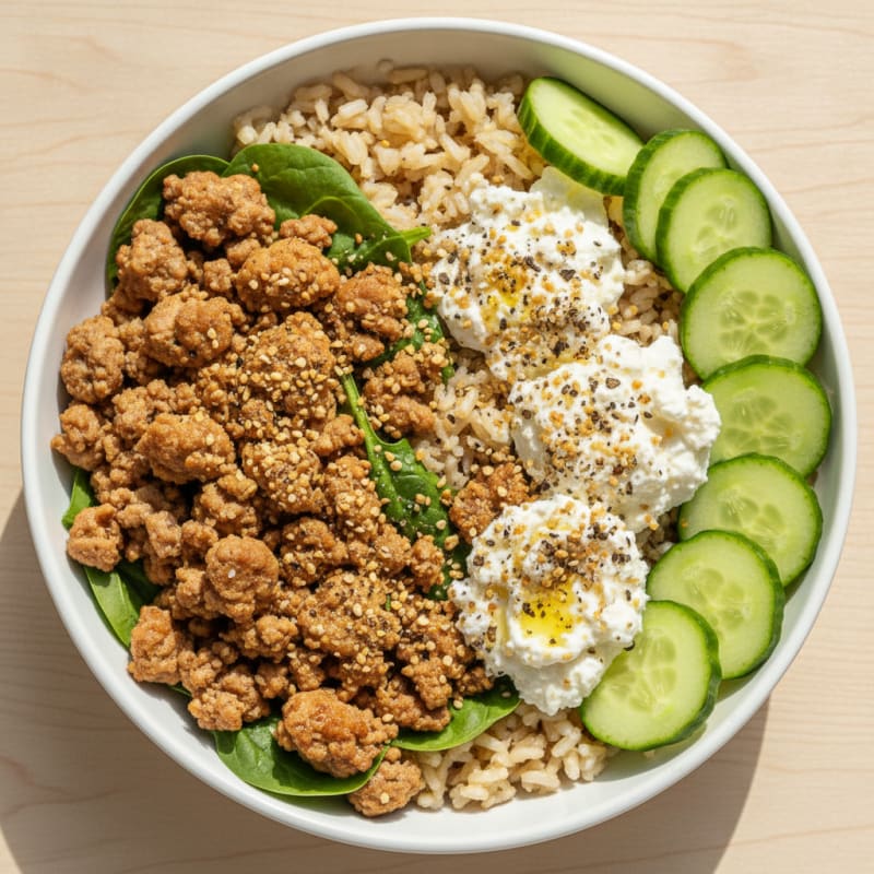 Savory Cottage Cheese Rice Bowl