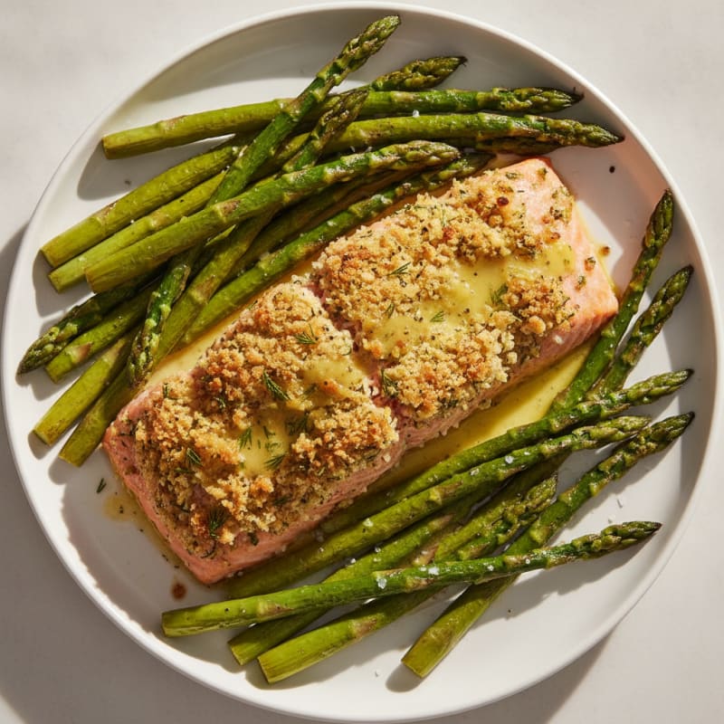 Herb-Crusted Salmon with Roasted Asparagus