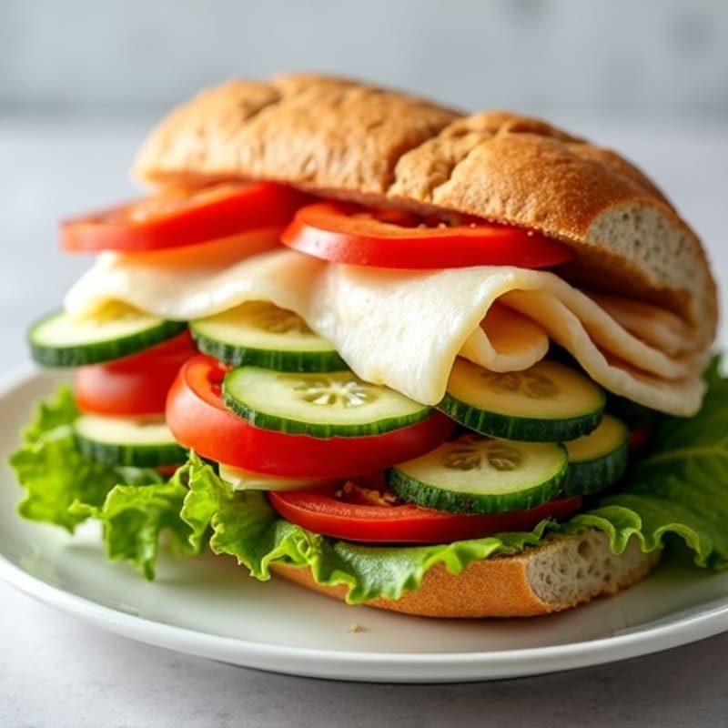 Lean Turkey Italian Sub with Fresh Mediterranean Vegetables