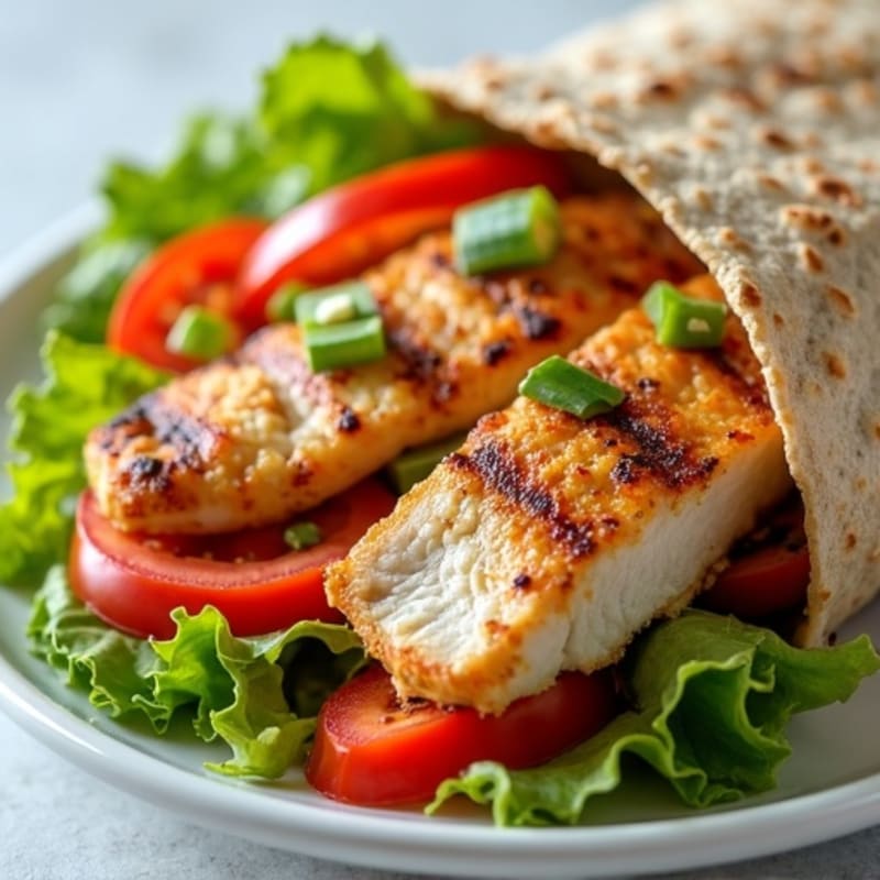 Crispy Grilled Chicken and Fresh Veggie Wrap