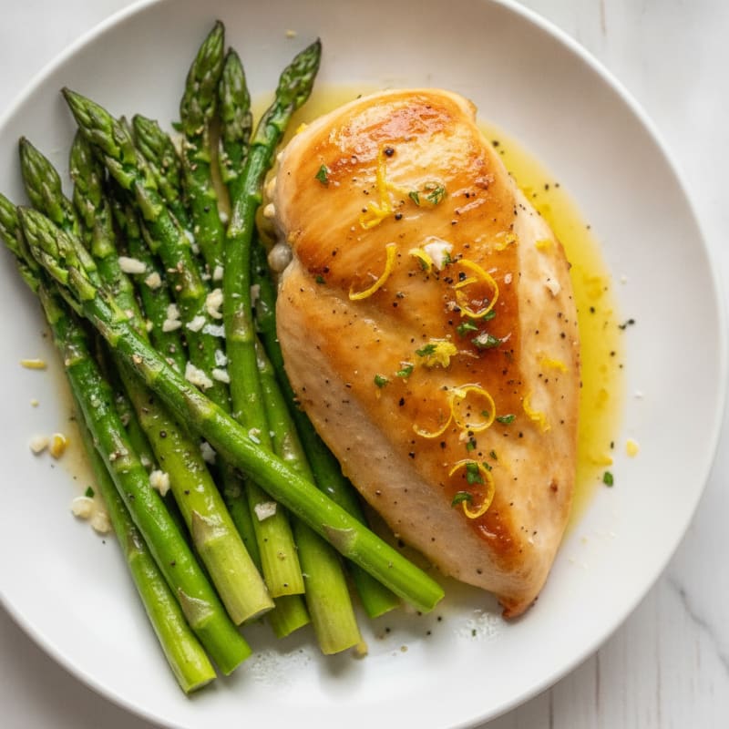 Lemon Herb Roasted Chicken and Asparagus
