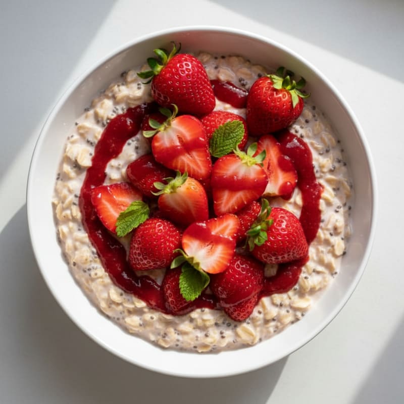 Creamy Strawberry Shortcake Overnight Oats