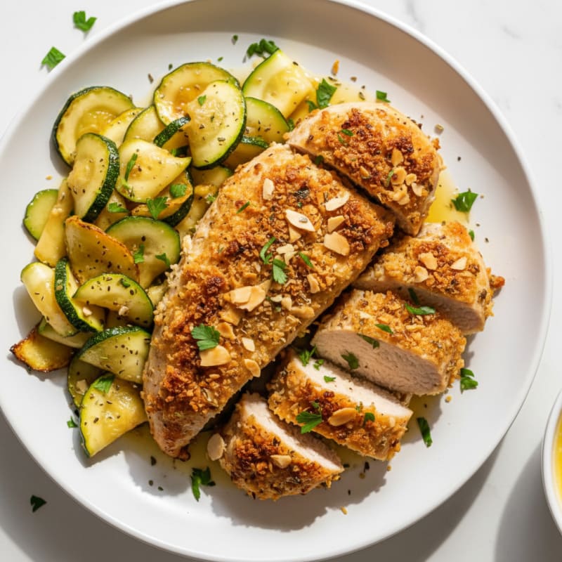 Crispy Lemon Herb Chicken with Zucchini