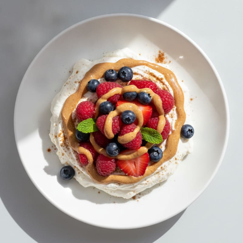Silky Greek Yogurt Protein Pudding with Mixed Berries