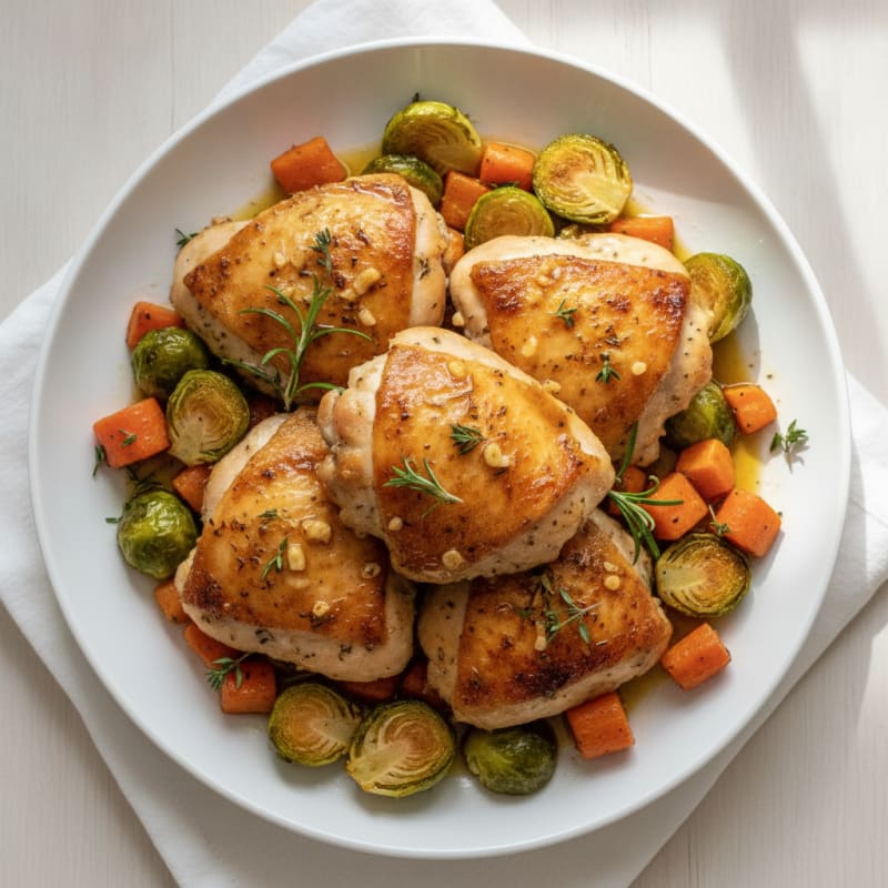 Garlic Herb Roasted Chicken Thighs