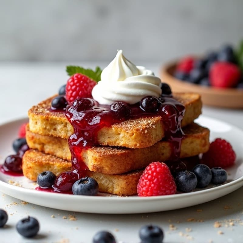 Crispy Almond-Crusted French Toast with Berry Compote