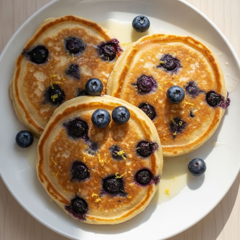 Blueberry Ricotta Pancakes with Lemon Zest