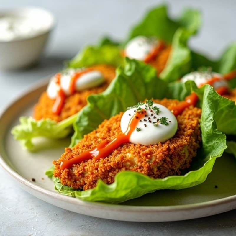 Crispy Buffalo Chicken Lettuce Wraps