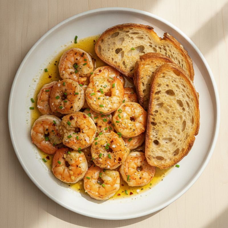 Garlic Butter Shrimp with Toasted Sourdough