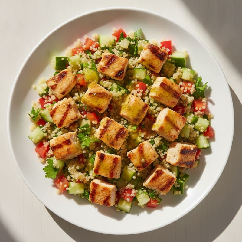 Grilled Chicken and Quinoa Salad with Crisp Vegetables