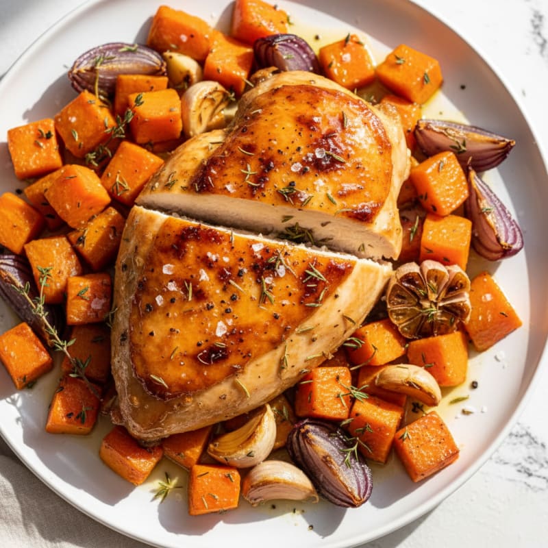 Garlic Herb Roasted Chicken with Root Vegetables
