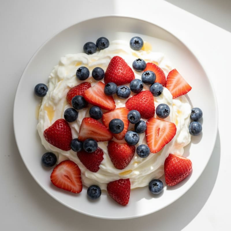Silky Vanilla Protein Yogurt with Fresh Berries