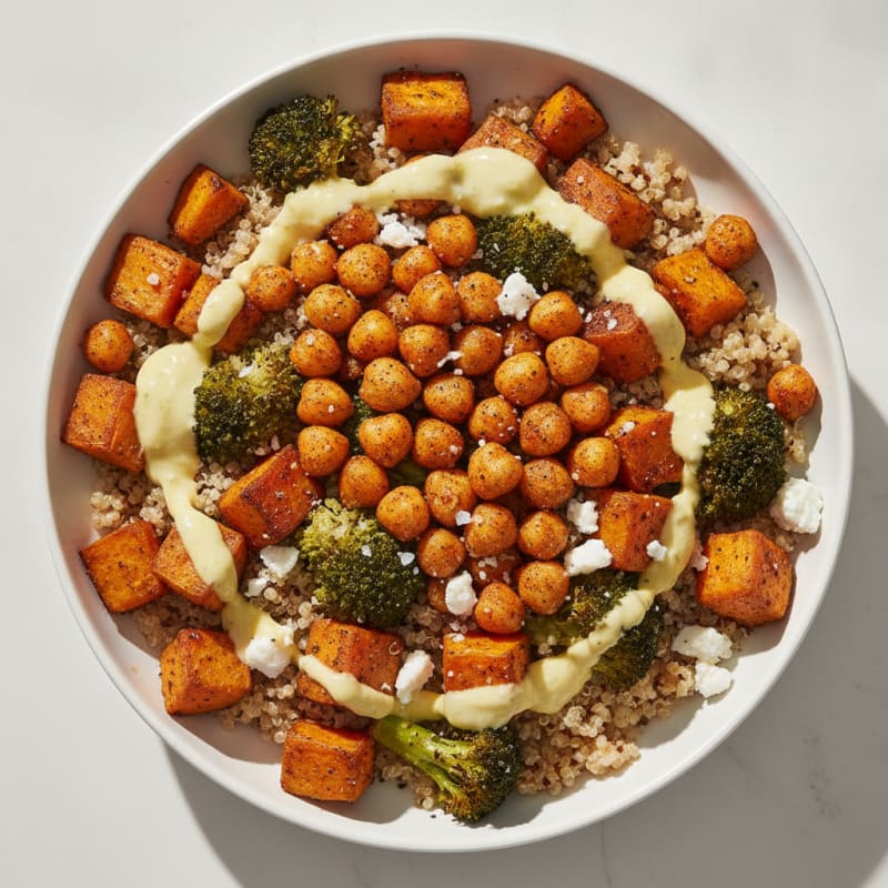 Hearty Roasted Vegetable and Chickpea Bowl